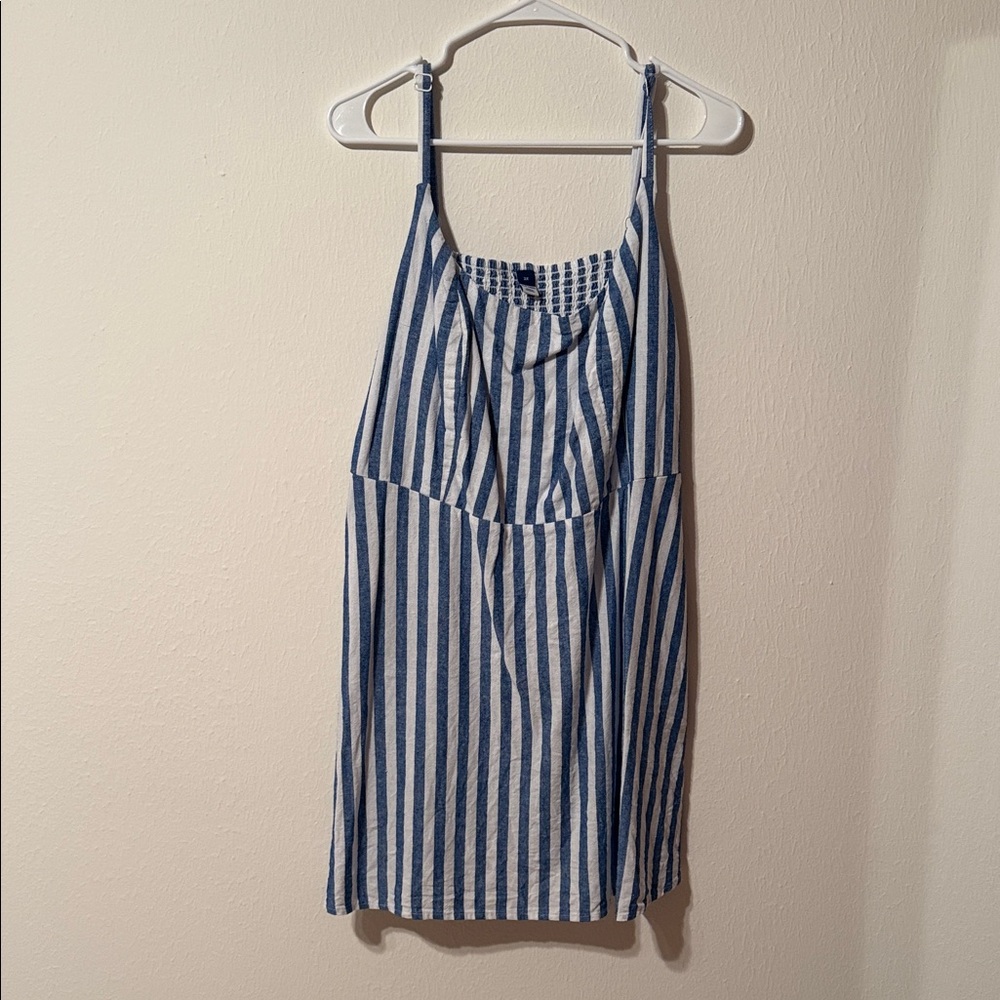 Blue and White Striped Dress